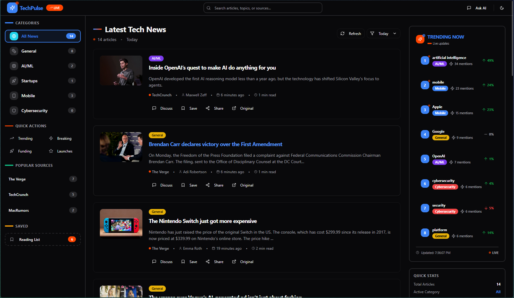 Tech Pulse Chat preview